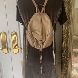 Rebecca Minkoff Julian tan leather fringe backpack -like new